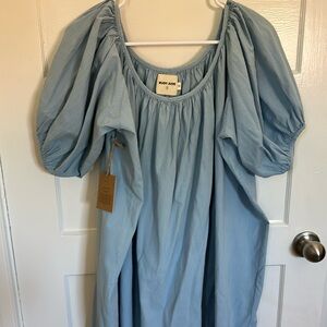 NWT Rudy Jude Blue Gather Dress